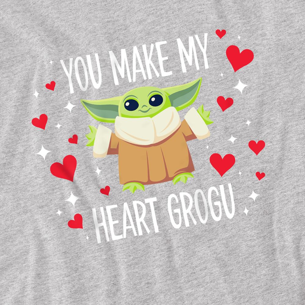 Athletic Heather - Back - Star Wars Childrens-Kids You Make My Heart Grogu Sweatshirt