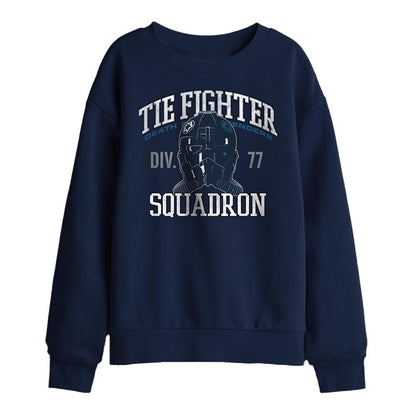 Navy - Front - Star Wars Childrens-Kids Tie Fighter Squadron Sweatshirt