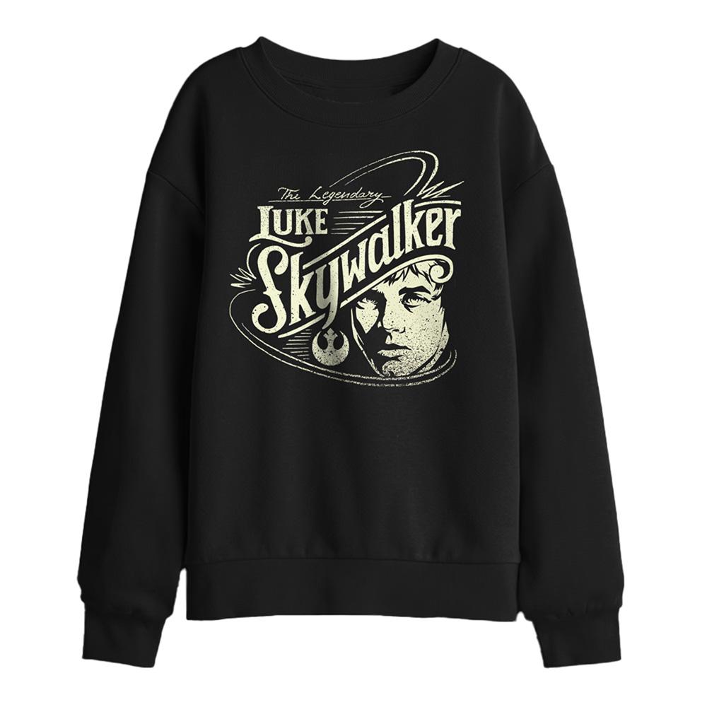 Black - Front - Star Wars Childrens-Kids War Hero Luke Skywalker Sweatshirt