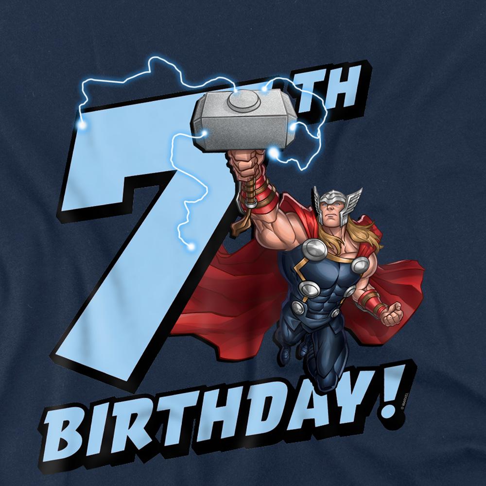 Navy - Back - Thor Childrens-Kids 7th Birthday Sweatshirt