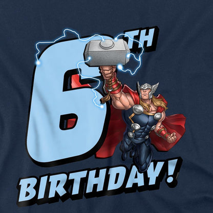 Navy - Back - Thor Childrens-Kids 6th Birthday Sweatshirt