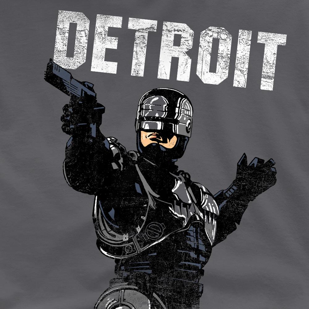 Charcoal - Side - Robocop Unisex Adult Detroit T-Shirt