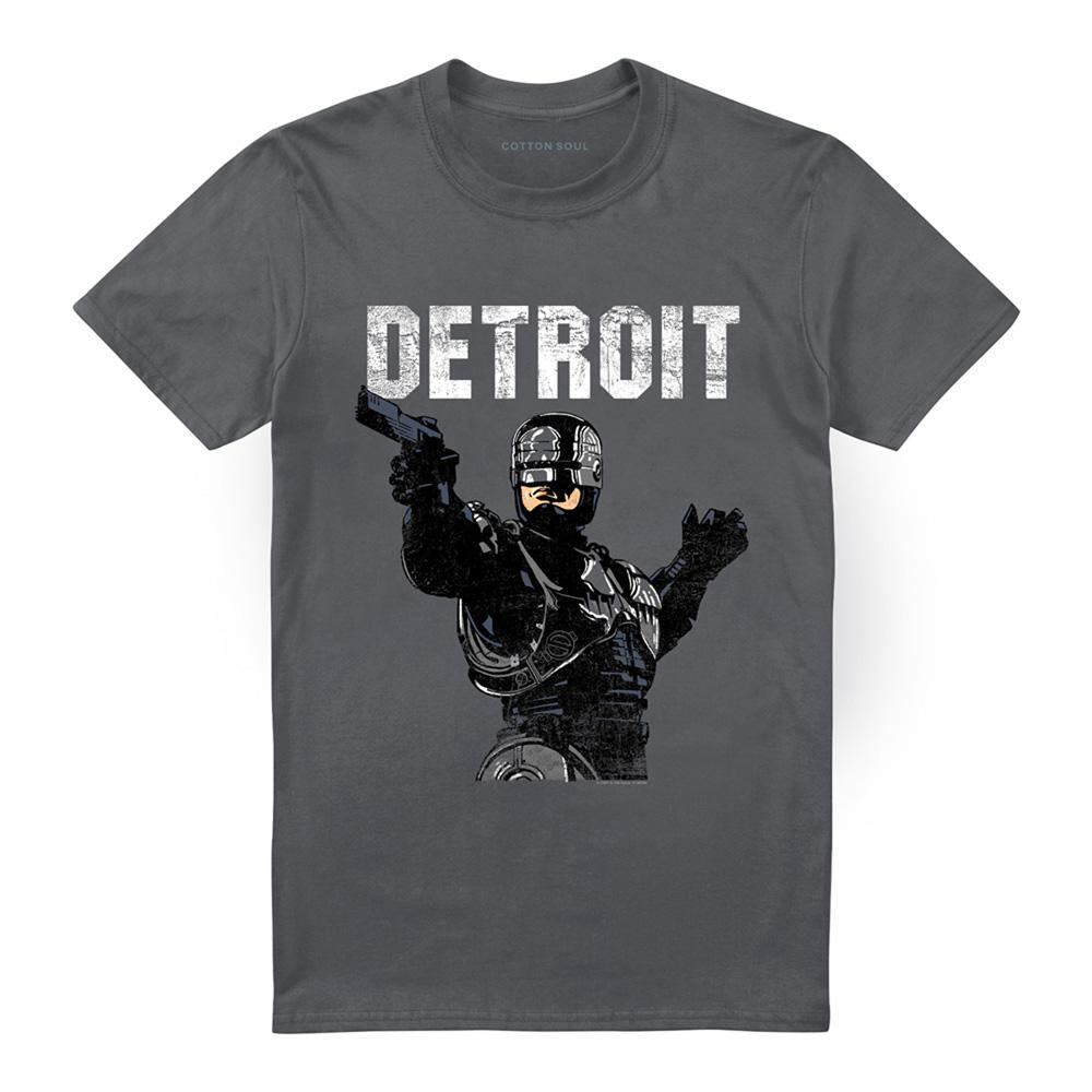 Charcoal - Front - Robocop Unisex Adult Detroit T-Shirt