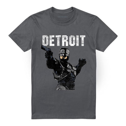 Charcoal - Front - Robocop Unisex Adult Detroit T-Shirt