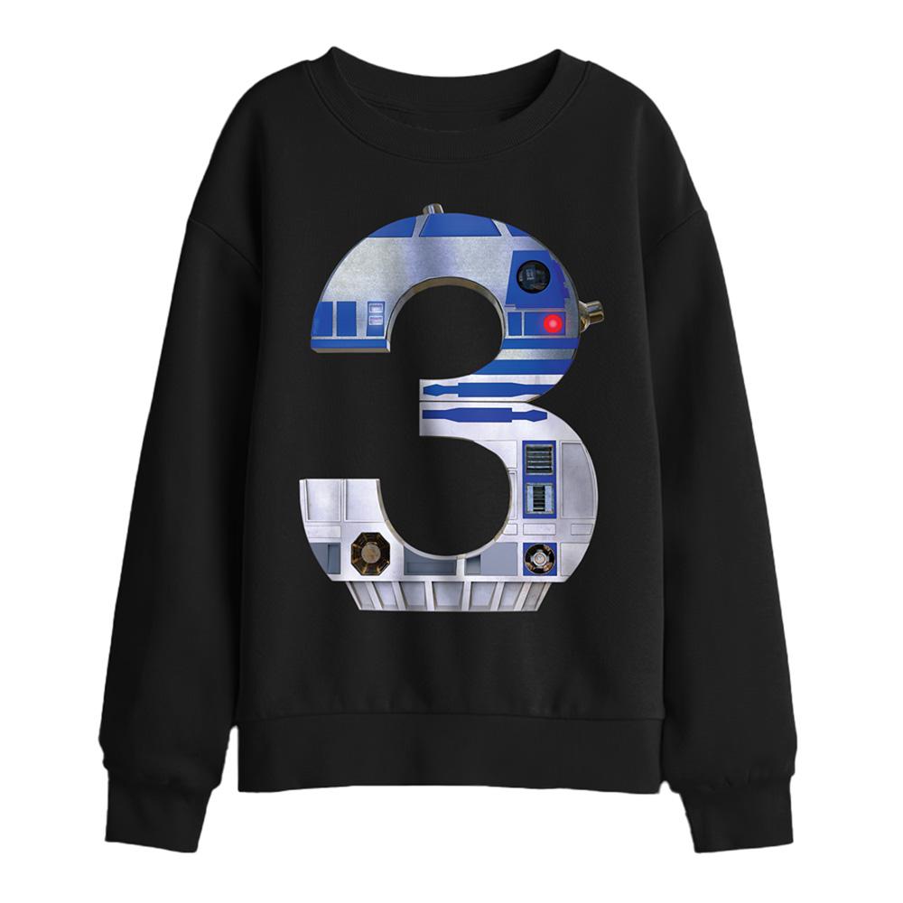 Black - Front - Star Wars Childrens-Kids R2-D2 3 Sweatshirt