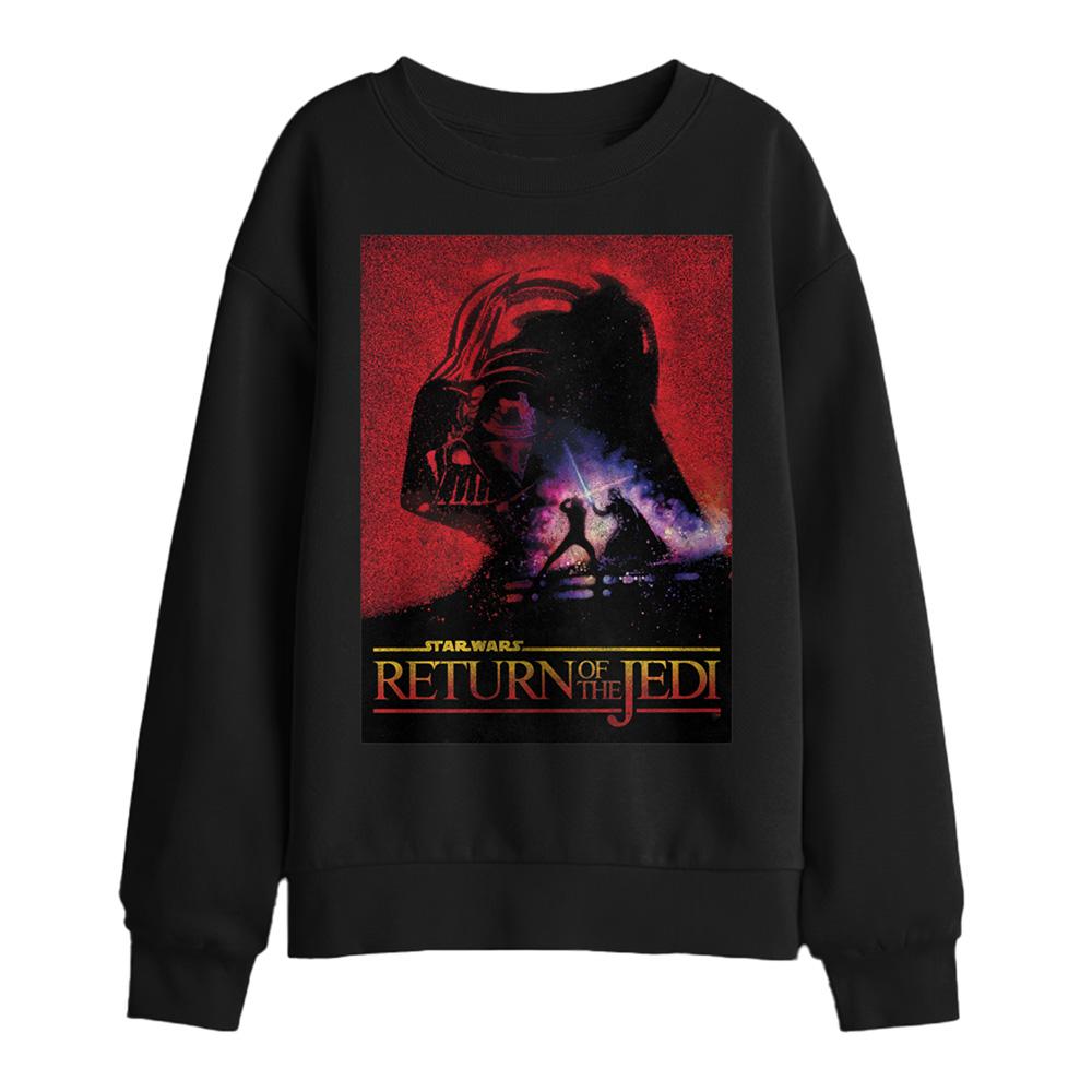 Black - Front - Star Wars Childrens-Kids Return Of The Jedi Block Sweatshirt