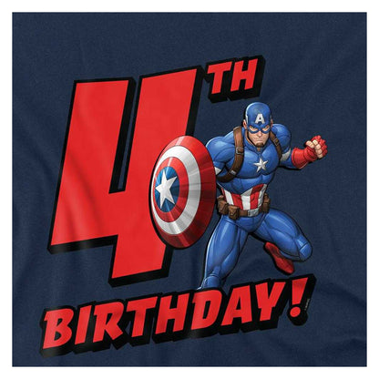 Navy - Side - Captain America Childrens-Kids 4th Birthday Sweatshirt