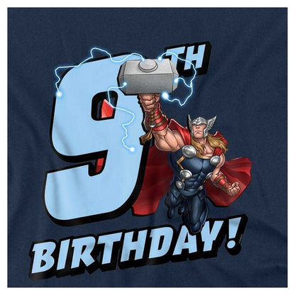 Navy - Side - Thor Childrens-Kids 9th Birthday Sweatshirt