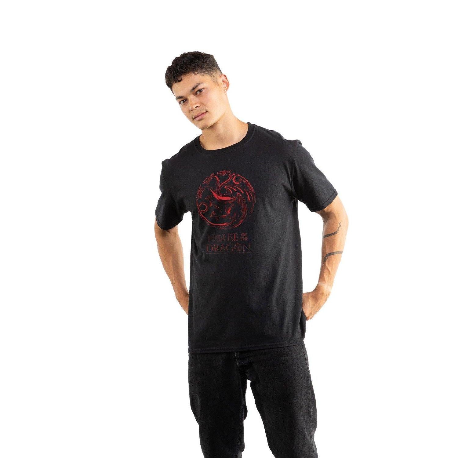 Black - Back - House Of The Dragon Mens Fire & Blood T-Shirt