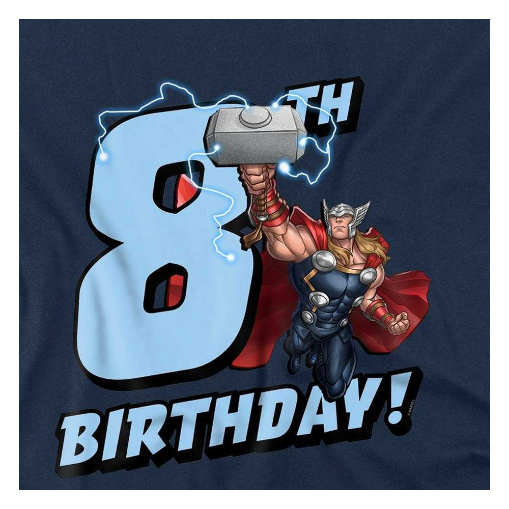 Navy - Side - Thor Childrens-Kids 8th Birthday Sweatshirt