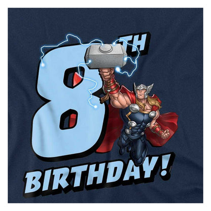 Navy - Side - Thor Childrens-Kids 8th Birthday Sweatshirt
