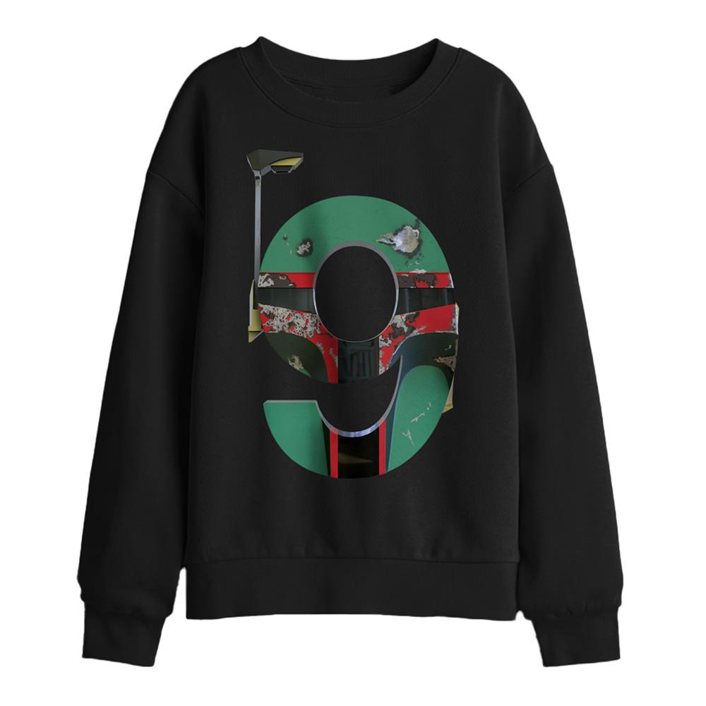Black - Front - Star Wars Childrens-Kids Boba Fett 9 Sweatshirt