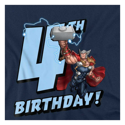 Navy - Side - Thor Childrens-Kids 4th Birthday Sweatshirt