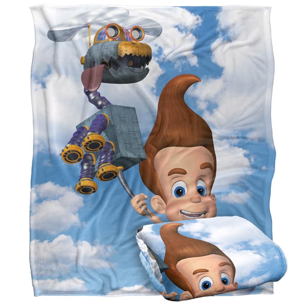 Multicoloured - Back - Jimmy Neutron Silky Helicopter Supersoft Blanket