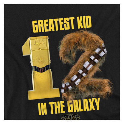 Black - Side - Star Wars Childrens-Kids Greatest Kid C3PO Chewbacca 12th Birthday Sweatshirt