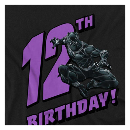 Black - Side - Black Panther Childrens-Kids 12th Birthday Sweatshirt