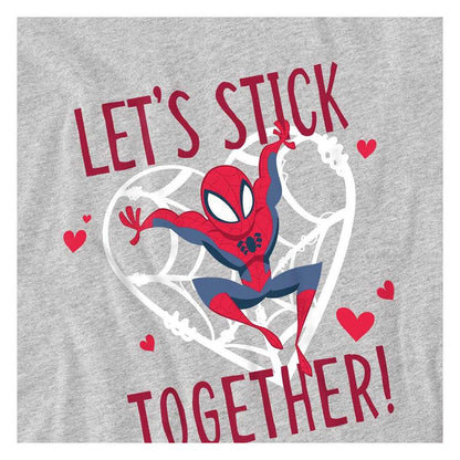 Athletic Heather - Side - Spider-Man Childrens-Kids Let´s Stick Together Valentine`s Day Sweatshirt