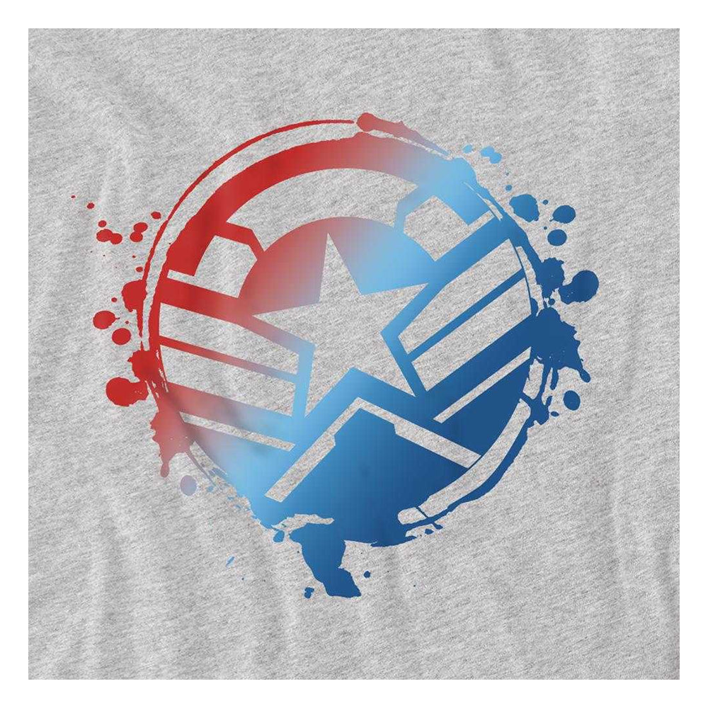 Athletic Heather - Side - Captain America Childrens-Kids Gradient Shield Sweatshirt