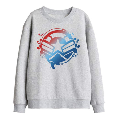Athletic Heather - Front - Captain America Childrens-Kids Gradient Shield Sweatshirt