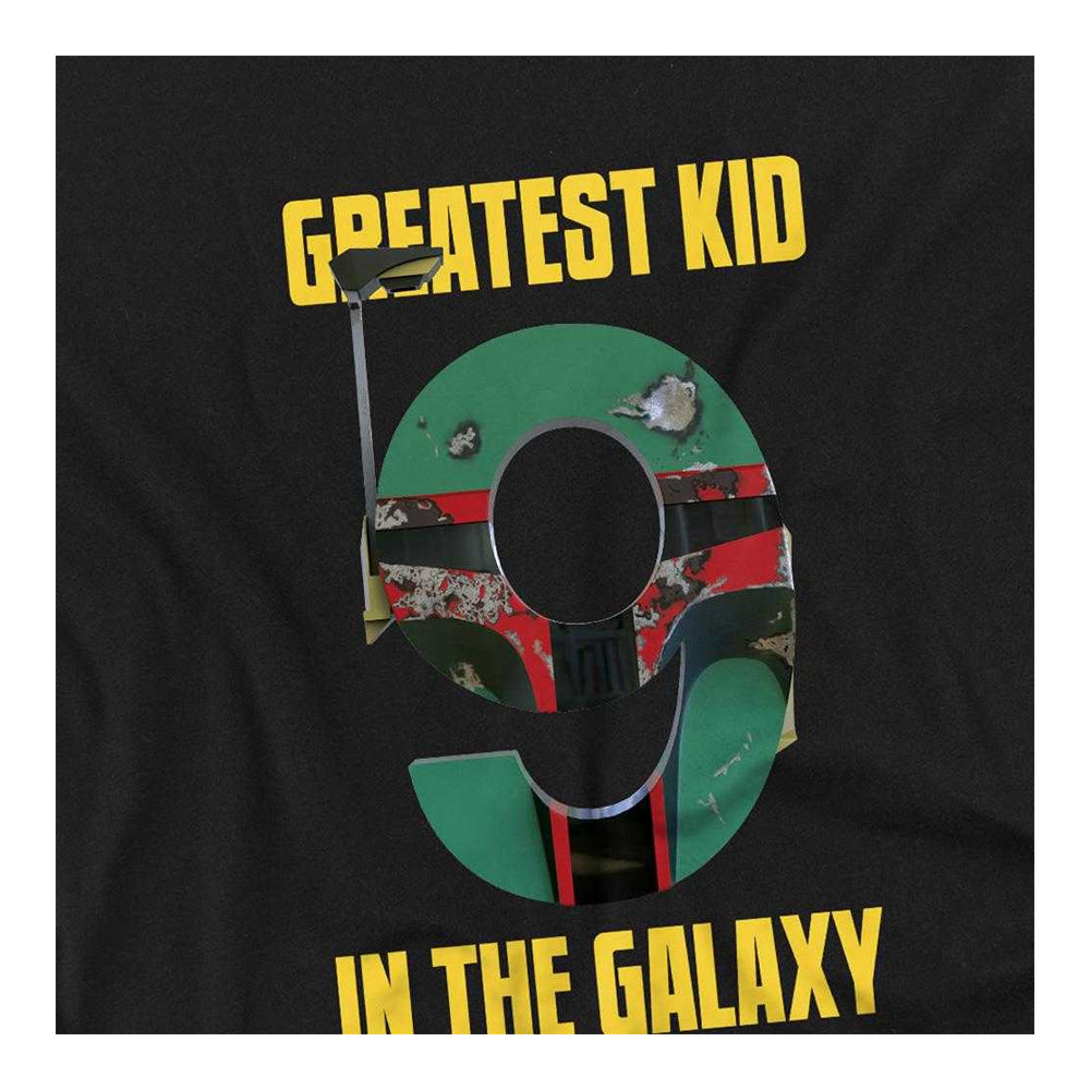 Black - Side - Star Wars Childrens-Kids Greatest Kid Boba Fett 9th Birthday Sweatshirt