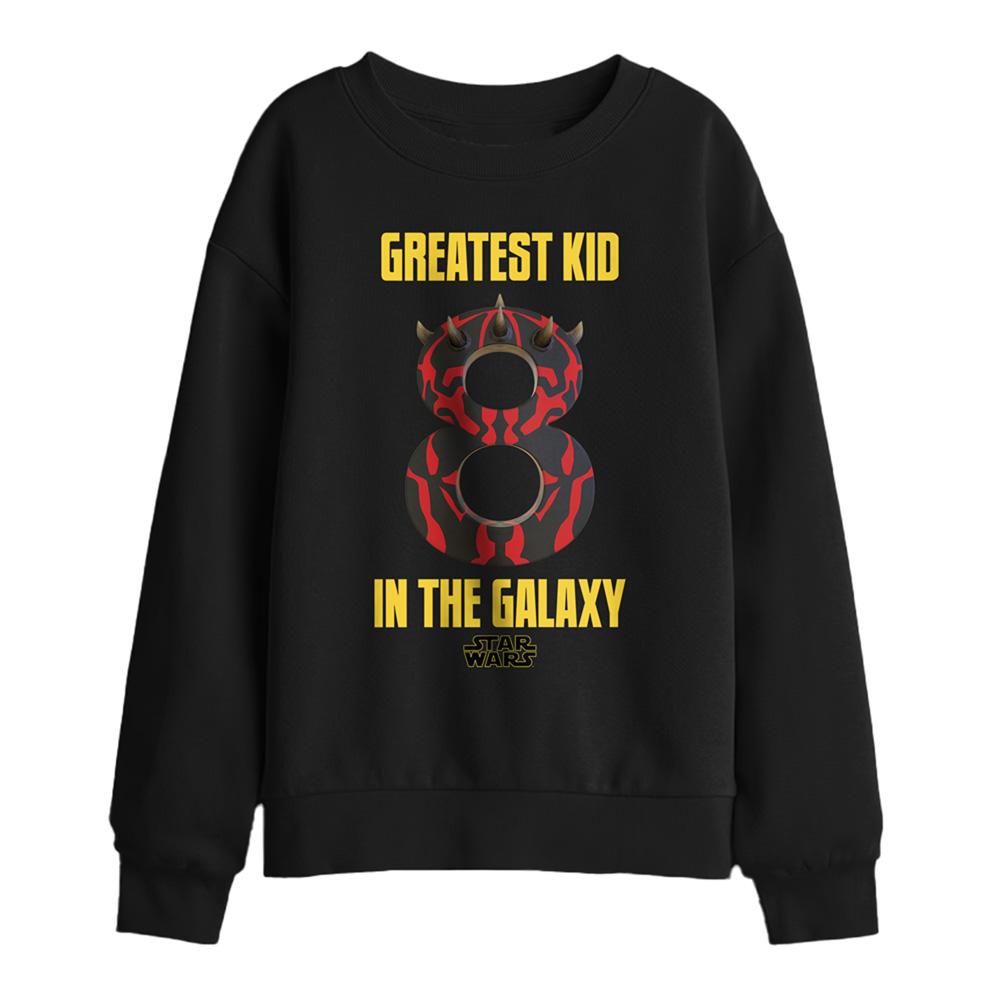 Black - Front - Star Wars Childrens-Kids Greatest Kid Darth Maul 8th Birthday Sweatshirt