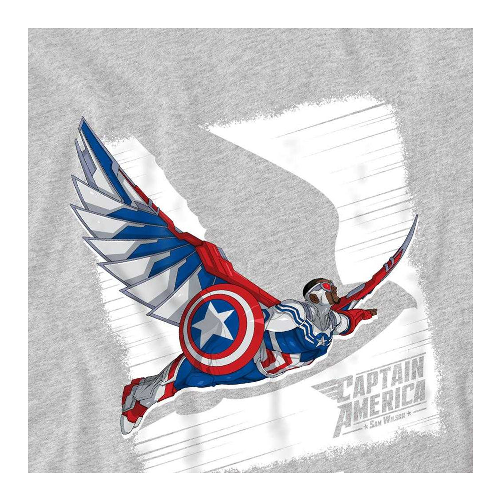 Athletic Heather - Side - Captain America Childrens-Kids Falcon Sweatshirt