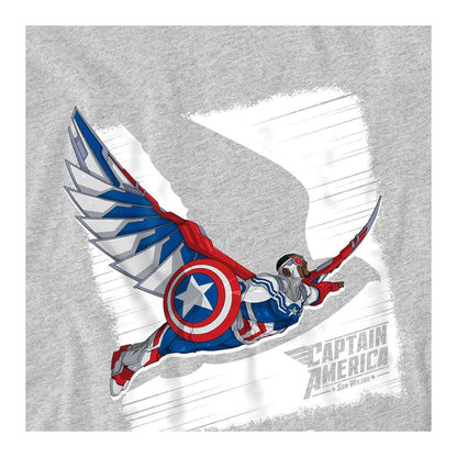 Athletic Heather - Side - Captain America Childrens-Kids Falcon Sweatshirt