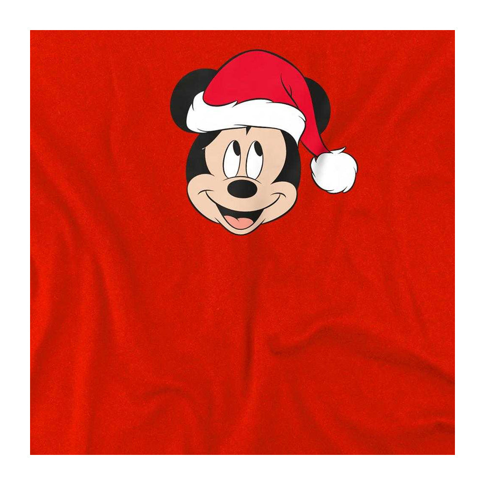 Red - Side - Disney Childrens-Kids Mickey Mouse Santa Hat T-Shirt