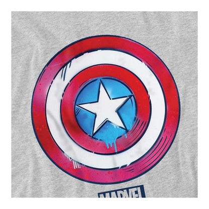 Athletic Heather - Side - Captain America Childrens-Kids Drip Shield Sweatshirt
