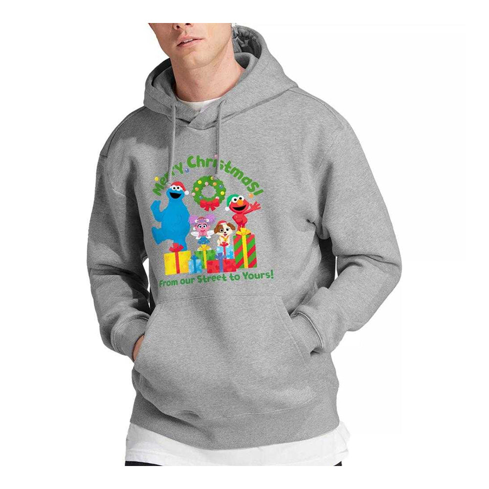 Athletic Heather - Lifestyle - Sesame Street Unisex Adult From Our Street To Yours Christmas Hoodie