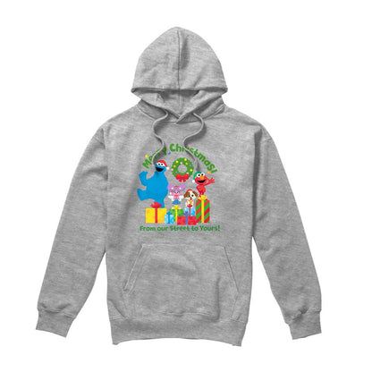 Athletic Heather - Front - Sesame Street Unisex Adult From Our Street To Yours Christmas Hoodie