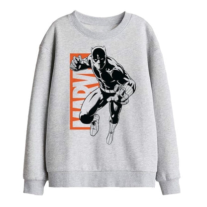 Athletic Heather - Front - Black Panther Childrens-Kids Jump Sweatshirt