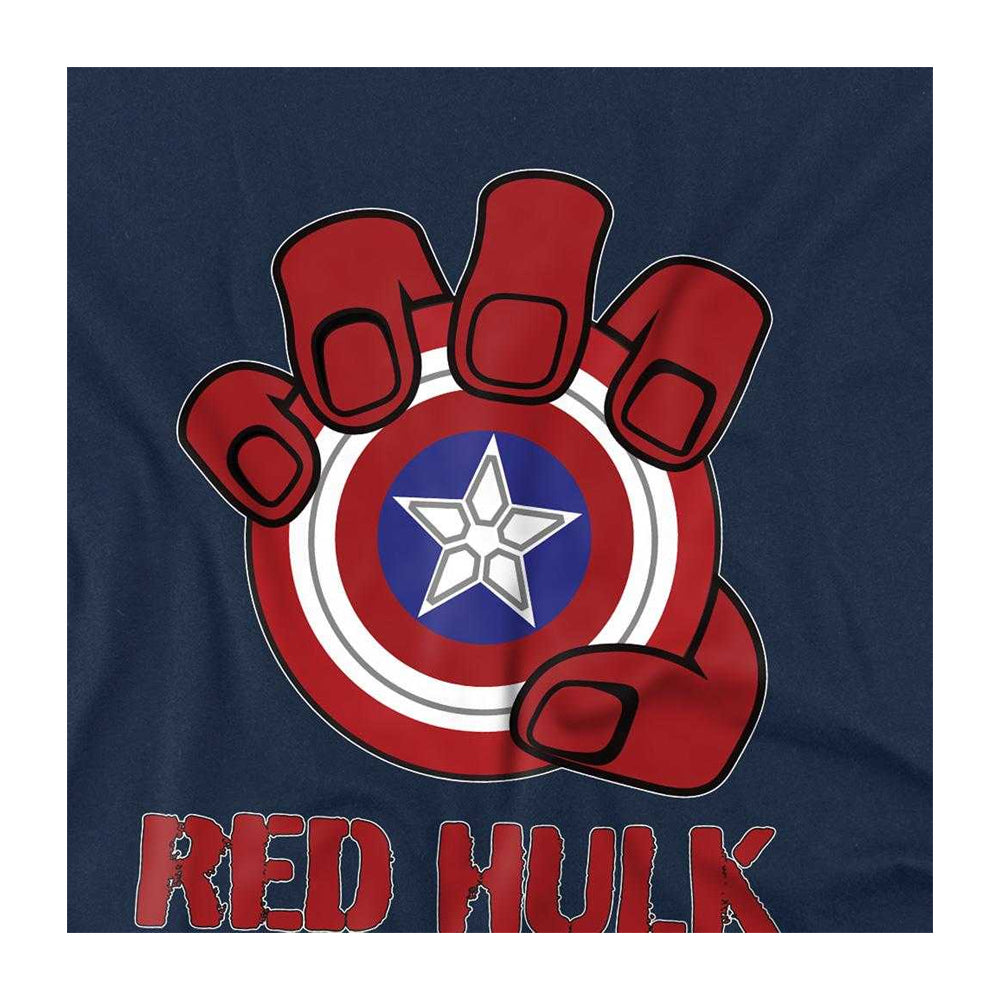 Navy - Side - Captain America: Brave New World Childrens-Kids Red Hulk Shield Sweatshirt
