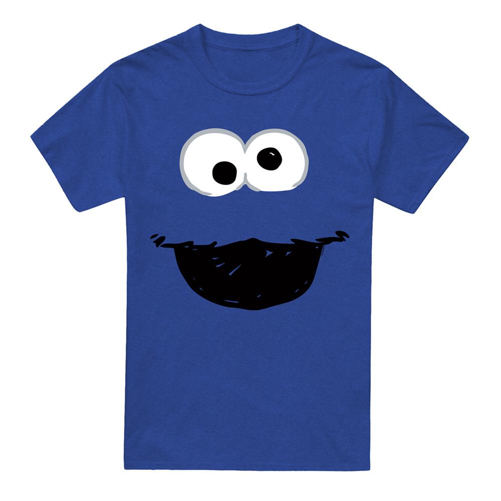 Royal Blue - Front - Sesame Street Unisex Adult Cookie Monster Crayon Heather T-Shirt