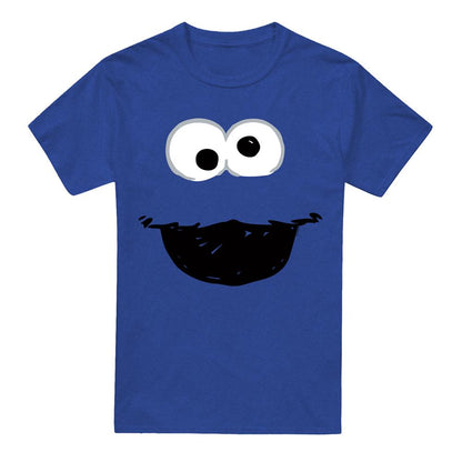 Royal Blue - Front - Sesame Street Unisex Adult Cookie Monster Crayon Heather T-Shirt
