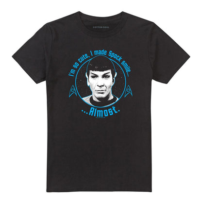 Black - Front - Star Trek Unisex Adult Almost Smile T-Shirt
