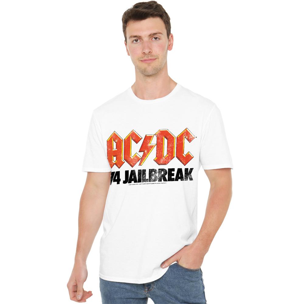 White - Side - ACDC Unisex Adult Jailbreak T-Shirt