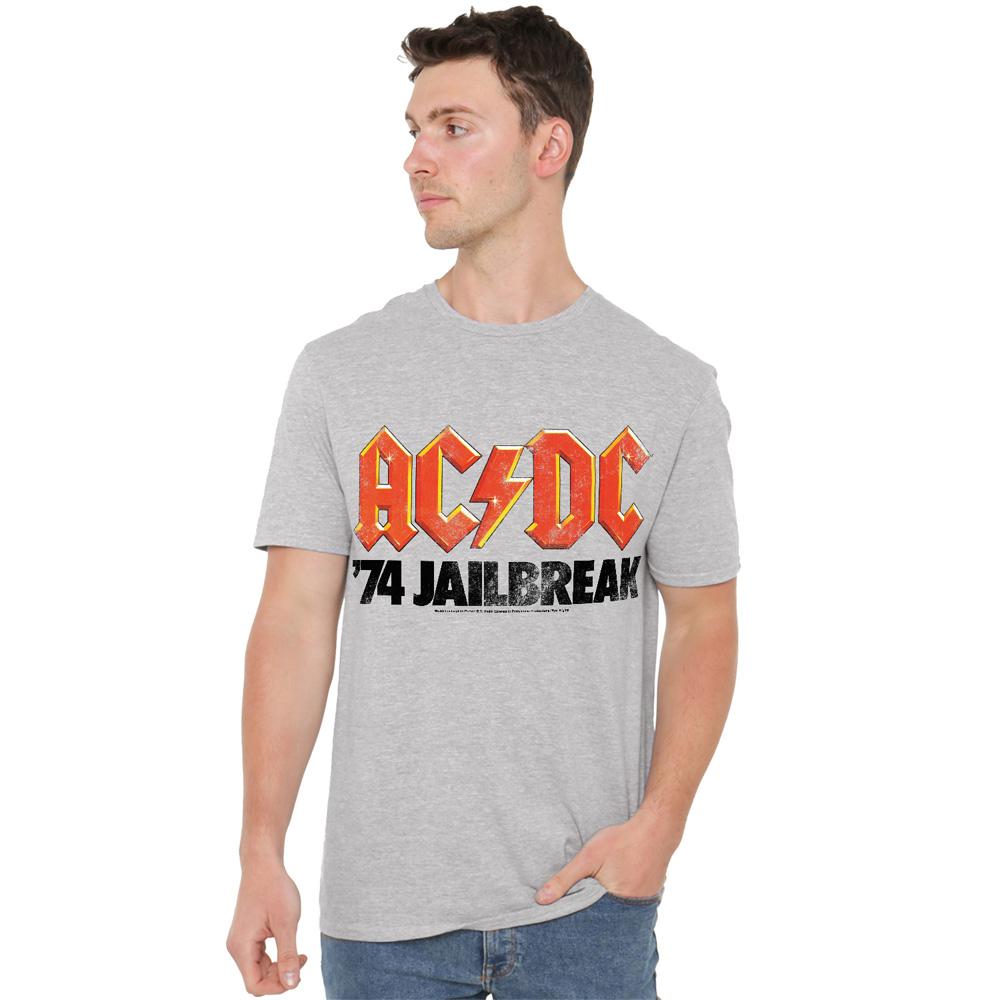 Athletic Heather - Side - ACDC Unisex Adult Jailbreak T-Shirt