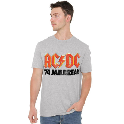 Athletic Heather - Side - ACDC Unisex Adult Jailbreak T-Shirt
