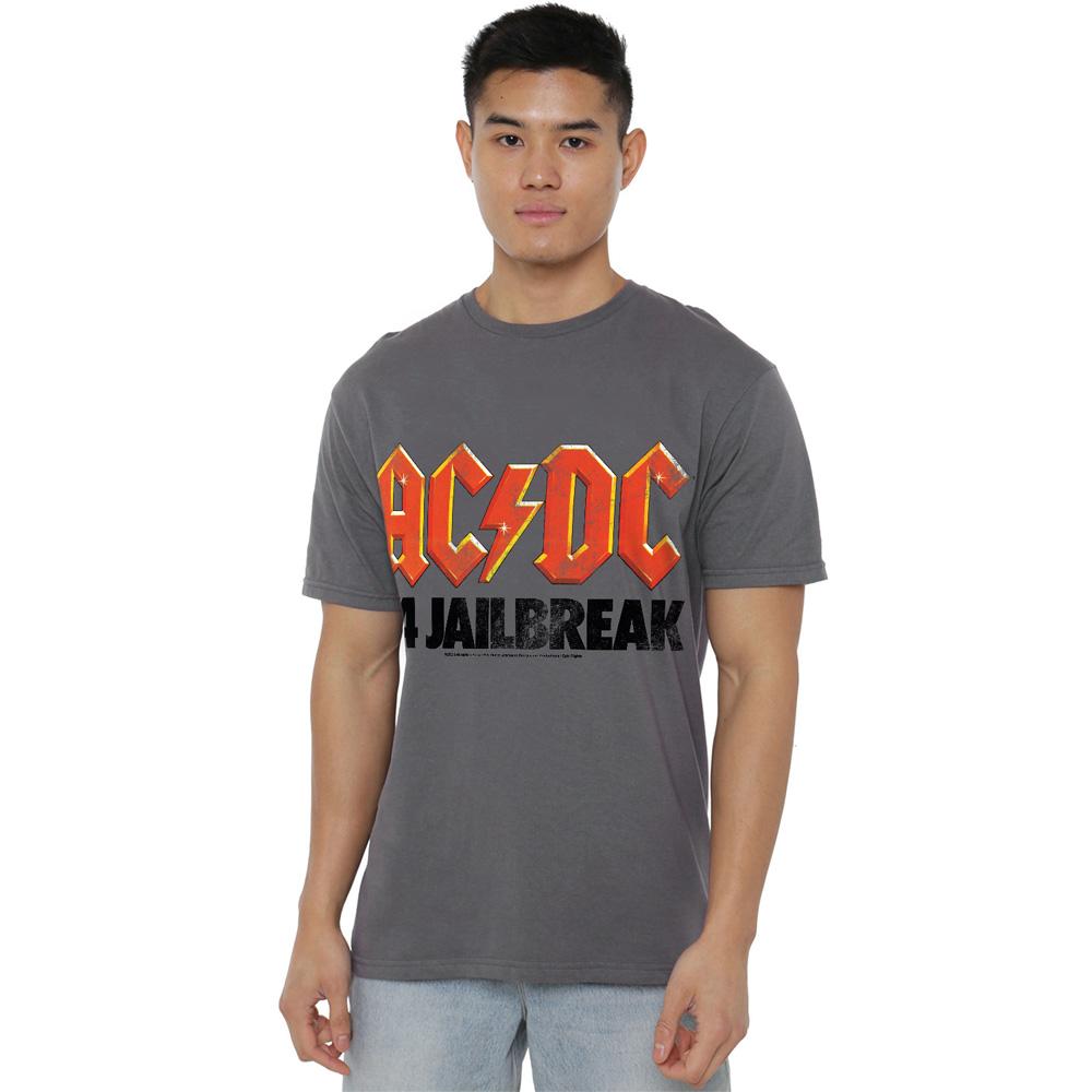 Charcoal - Side - ACDC Unisex Adult Jailbreak T-Shirt