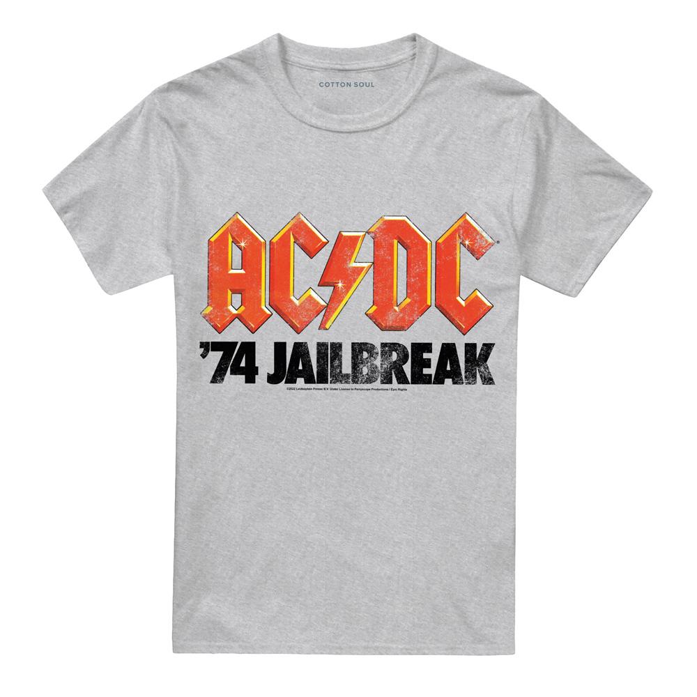 Athletic Heather - Front - ACDC Unisex Adult Jailbreak T-Shirt