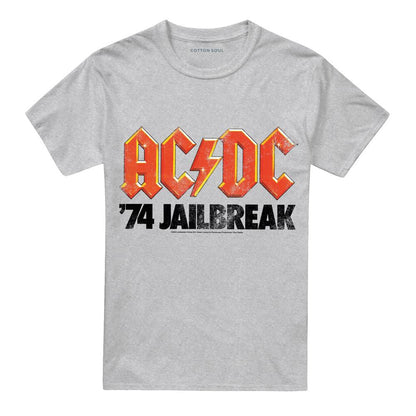 Athletic Heather - Front - ACDC Unisex Adult Jailbreak T-Shirt