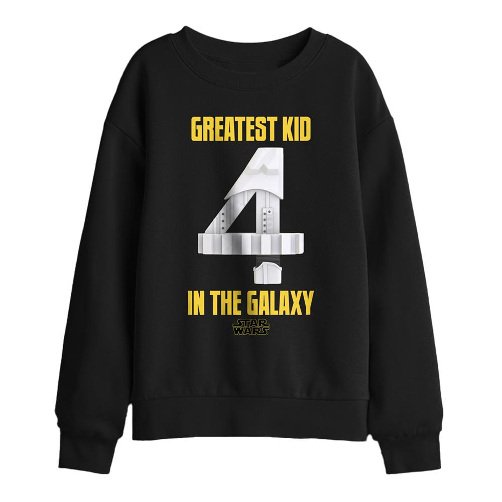 Black - Front - Star Wars Childrens-Kids Greatest Kid Stormtrooper 4th Birthday Sweatshirt