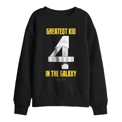 Black - Front - Star Wars Childrens-Kids Greatest Kid Stormtrooper 4th Birthday Sweatshirt