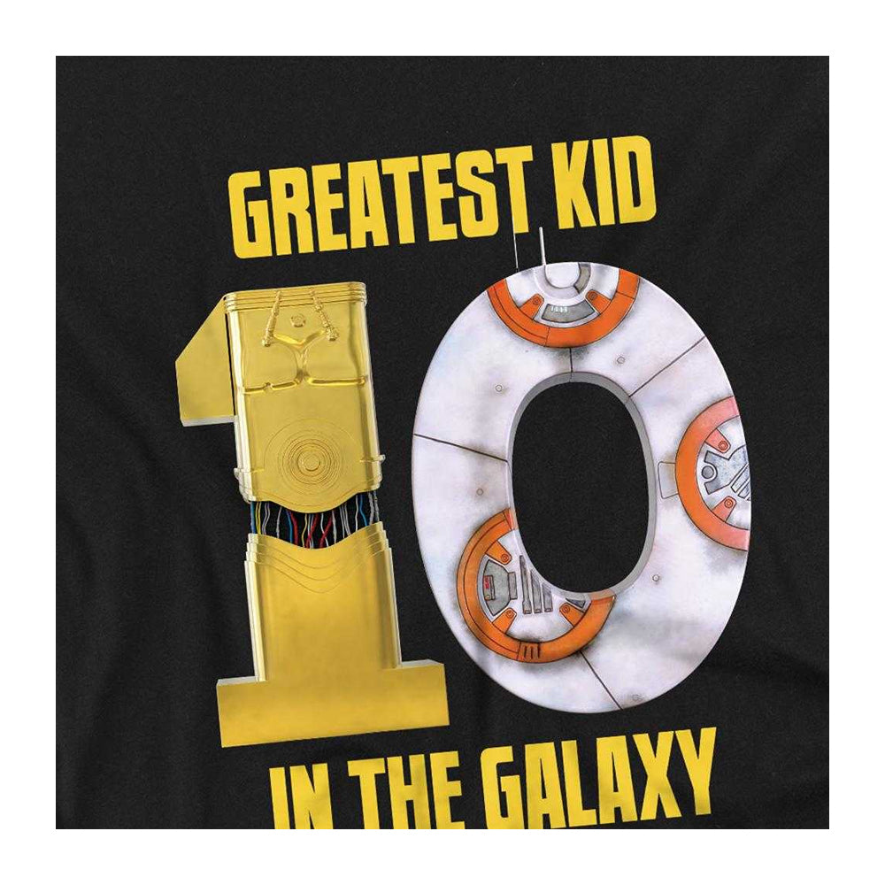 Black - Side - Star Wars Childrens-Kids Greatest Kid C3PO BB-8 10th Birthday Sweatshirt