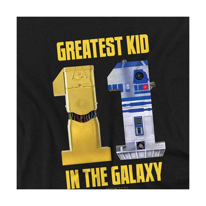 Black - Side - Star Wars Childrens-Kids Greatest Kid C3PO R2-D2 11th Birthday Sweatshirt