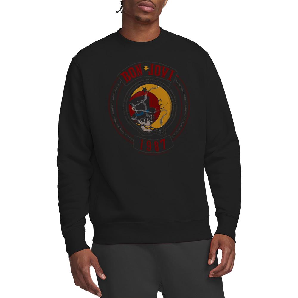 Black - Side - Bon Jovi Unisex Adult 1987 Sweatshirt
