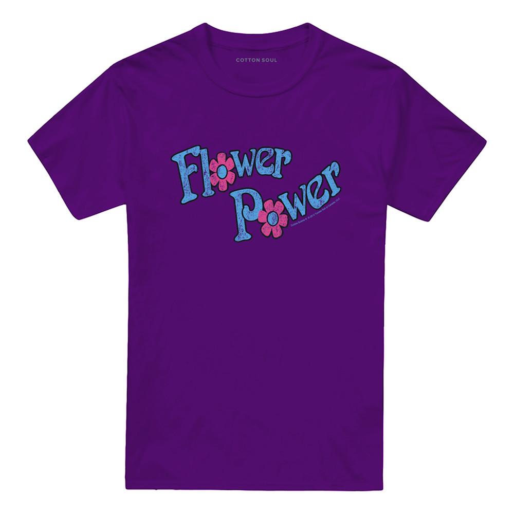 Purple - Front - Dubble Bubble Unisex Adult Flower Power T-Shirt