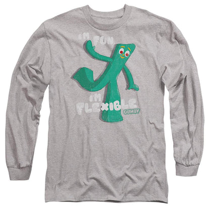 Athletic Heather - Front - Gumby Unisex Adult I´m Flexible Long-Sleeved T-Shirt
