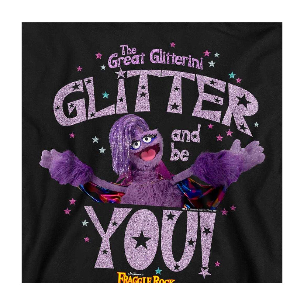 Black - Side - Fraggle Rock Unisex Adult Pride Glitter And Be You Great Glitterini Sweatshirt